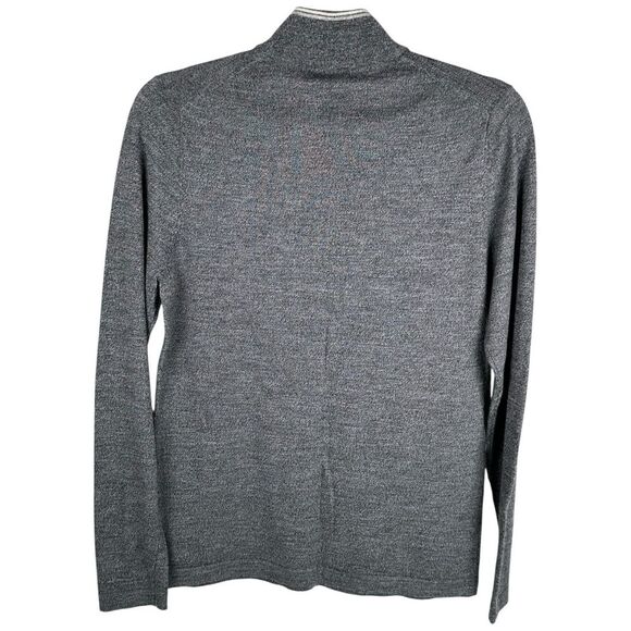 Patrick Assaraf Gray Extrafine Merino Wool Half Zip Pullover Sweater Mens Medium - Picture 2 of 6
